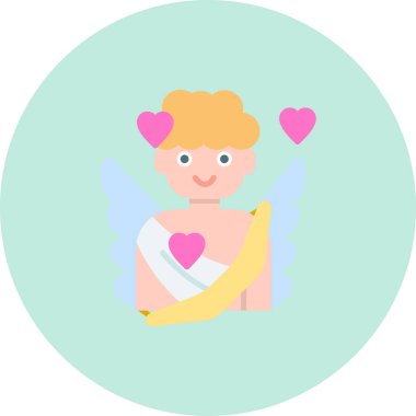 kalp ve kanatlı aşk tanrısı, vektör illüstrasyonu