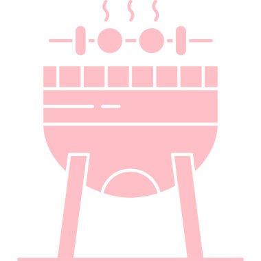 Barbekü ikonu vektör illüstrasyonu