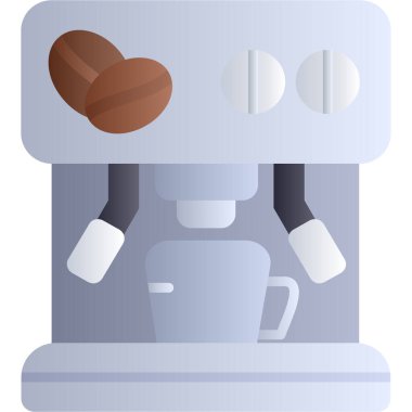 Kahve makinesi ve kahve fincanı ikonu. vektör illüstrasyonu