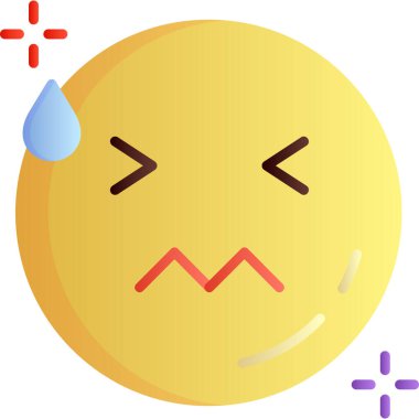 üzgün emoji simgesi simgesi doldurulmuş dış hat biçimi