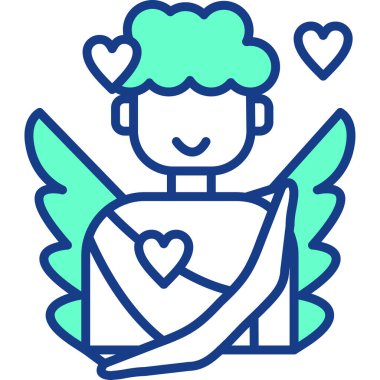 aşk tanrısı simge vektör çizim