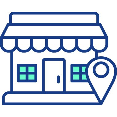 dükkan simgesi vektör illüstrasyonu