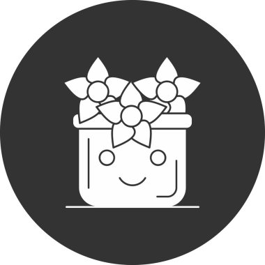 Bir çiçek simgesinin vektör illüstrasyonu