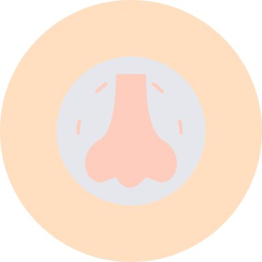 insan burnunun düz vektör çizimi, burun simgesi