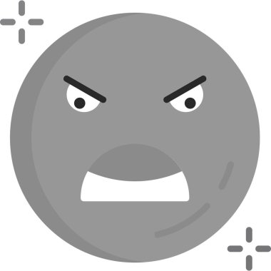 Kızgın yüz ikonu. Web için kızgın yüz vektör simgesinin basit gösterimi