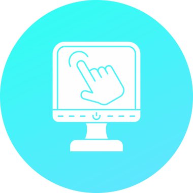 Mavi arkaplanı olan bir dizüstü bilgisayarın vektör çizimi