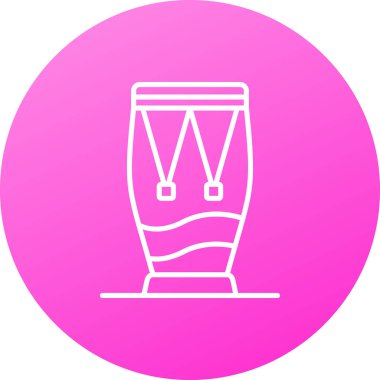 Beyaz arkaplanda izole edilmiş beyaz çizgi bira bardağı ikonu. Kırmızı daire düğmesi. vektör illüstrasyonu