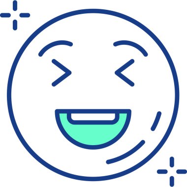 Gülümseme simgesi, vektör illüstrasyonu basit tasarım