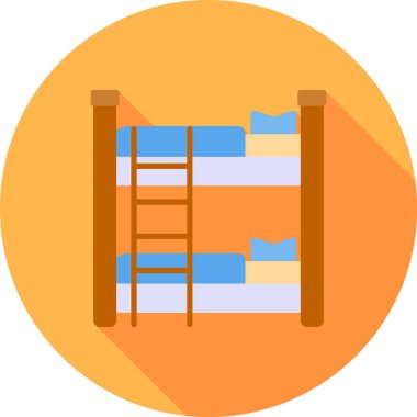 Yatak odası. Web simgesi basit illüstrasyon