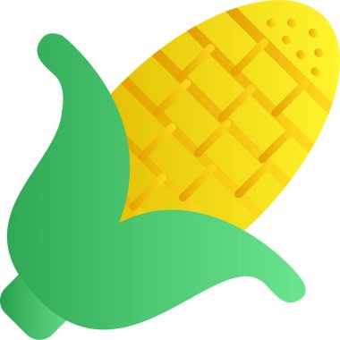 Beyaz arka planda izole edilmiş çizgi film tarzında mısır ikonu. mısır desenli vektör çizimi.