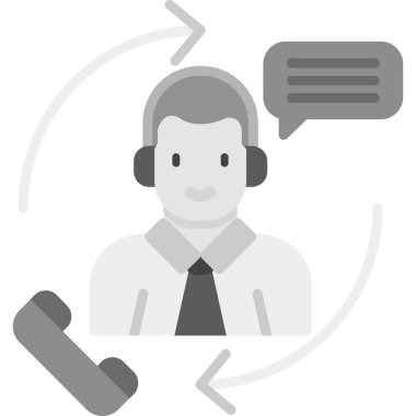 Moda tasarım tarzında çağrı merkezi simgesi.