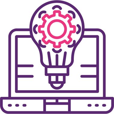 ampul fikir simgesi, vektör illüstrasyon