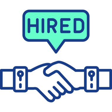 El sıkışma ikonu tutuyor. El sıkışma vektör simgesi düz renk izole edilmiş el çizgisi