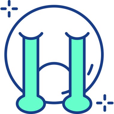 H harfi simgesinin vektör illüstrasyonu