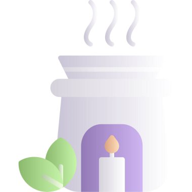 Aromaterapi web simgesi, vektör illüstrasyonu