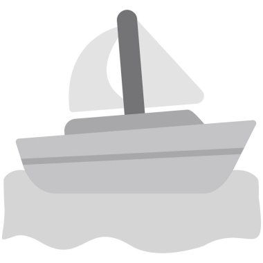 Gemi simgesi, vektör illüstrasyonu