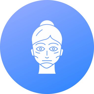 Arka planda izole edilmiş moda tarzında göz simgesi olan kadın yüzü