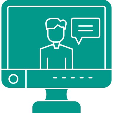 Dizüstü bilgisayar simgesi olan adamın vektör illüstrasyonu