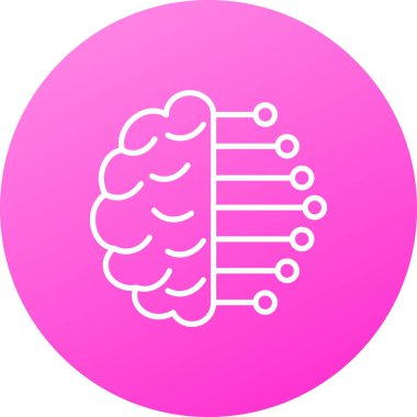 Beyin vektörü simgesi tasarımı çizimi