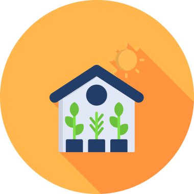 Web tarzında güneş ve ev ikonunun vektör illüstrasyonu