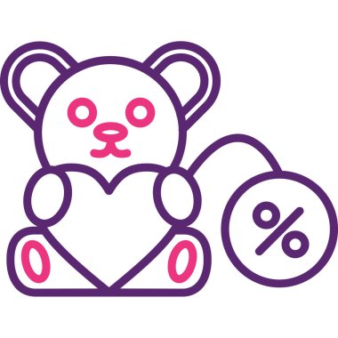 Ayı yüzde ikonlu ayı. vektör illüstrasyonu