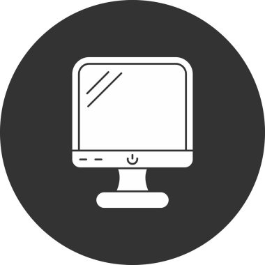 Bilgisayar monitörü. Web simgesi basit tasarım