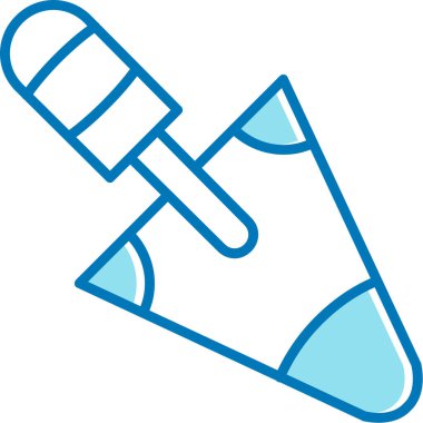 Mavi ve beyaz çizgi film ikonunun vektör çizimi