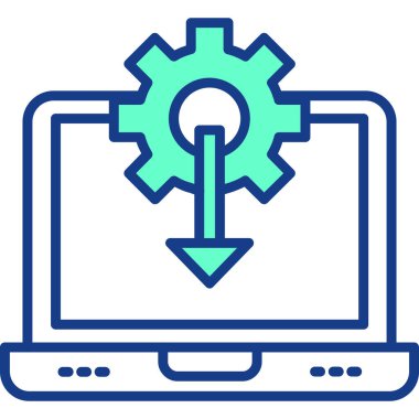 Dizüstü bilgisayar simgesi vektör çizimi