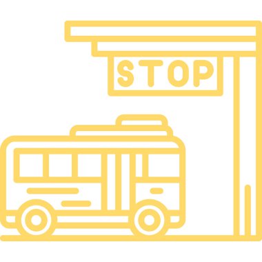 Otobüs durağı tabelası. Basit resimleme