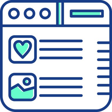 Kalp simgesi, vektör illüstrasyonu basit tasarım