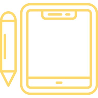 akıllı telefon ve kalem simgesi.