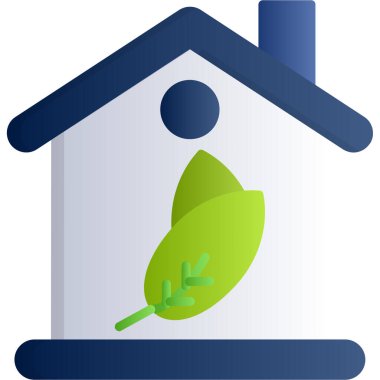 Yeşil yapraklı ev.