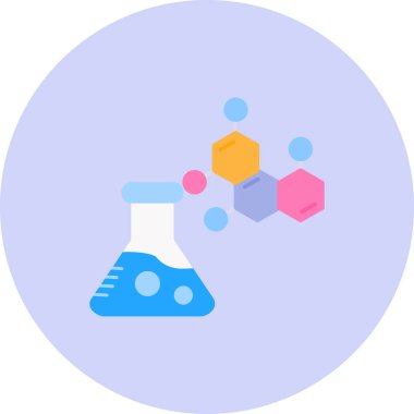 Kimyasal laboratuvar simgesi, vektör illüstrasyonu