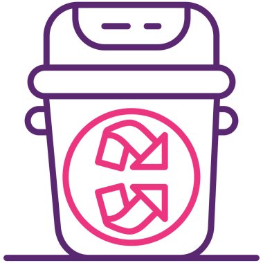 Çöp kutusu simgesi, vektör illüstrasyonu