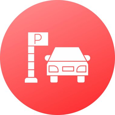 Araba park kutsal kişilerin resmi, vektör çizim