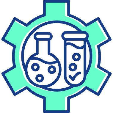 Kimyasal laboratuvar matarası simgesi - taslak biçimi