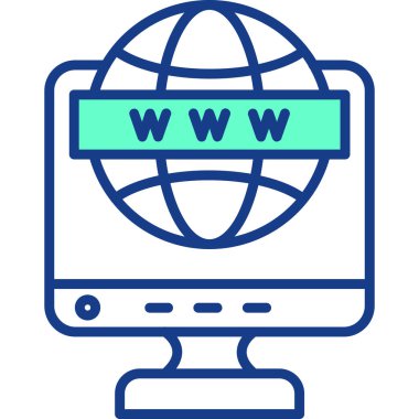 İnternet web simgesi basit vektörü. İnternetten alışveriş. internet hizmeti