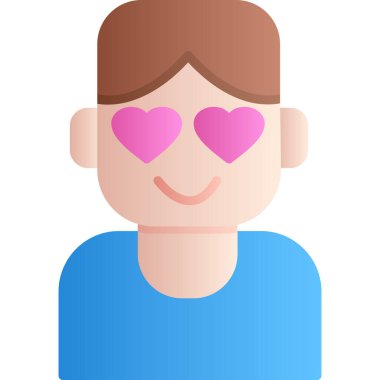 kalp vektör tasarımlı avatar yüz