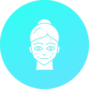 Kadın yüzü. Basit resimleme