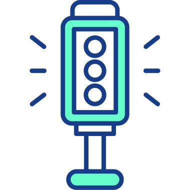 elektrik ışık simgesi, ana hatlı vektör çizimi