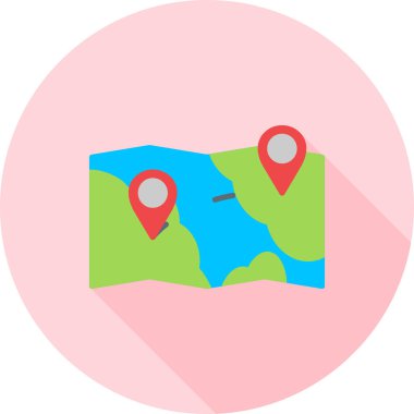 harita simgesi vektör illüstrasyonu