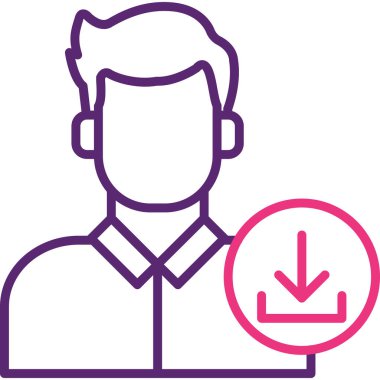 Kullanıcı arayüzünün bir kişi simgesinin vektör çizimi