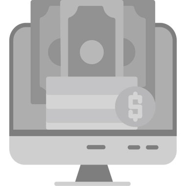 Online ödeme düz vektör simgesi