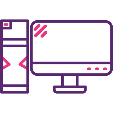 Sunucu simgesi ile bilgisayar monitörü