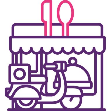 Yemek. Web simgesi basit illüstrasyon