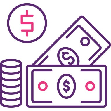 Dolar. Web simgesi basit illüstrasyon