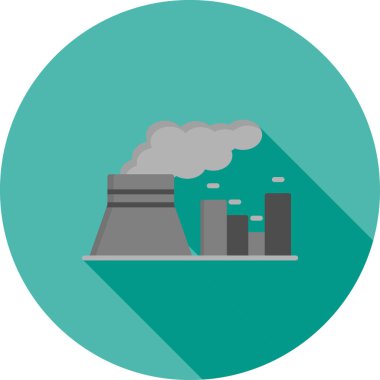 Fabrika düz simgesi, vektör, illüstrasyon