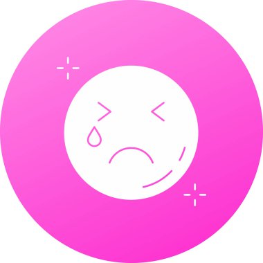 İçi doldurulmuş emoji yüz simgesi - özet biçimi