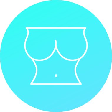 güzel göğüs glyph vektör simgesi