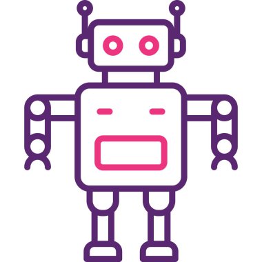 robot. Web simgesi basit illüstrasyon